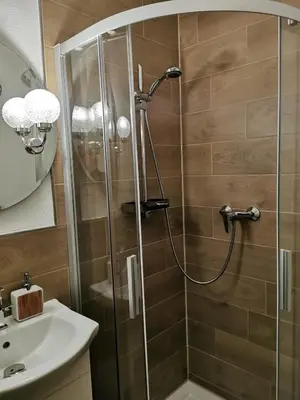 Ein Badezimmer in der Unterkunft Gemütliche Ferienwohnung