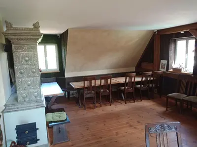 Ein Sitzbereich in der Unterkunft Haus Gamrigblick