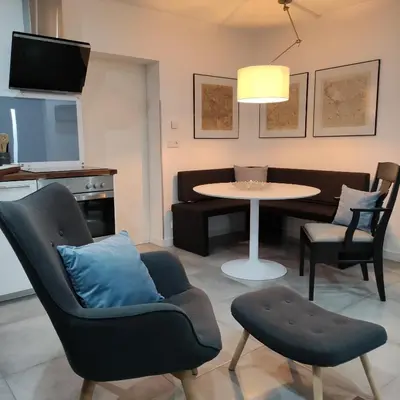 Ein Sitzbereich in der Unterkunft Appartement Sterne