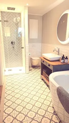 Ein Badezimmer in der Unterkunft Villa Weißbach - Haus Hilda
