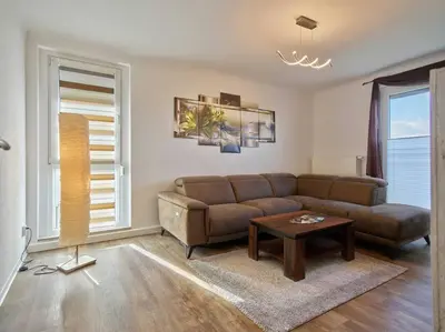 Ein Sitzbereich in der Unterkunft Ferienwohnung in der Sportstadt Riesa