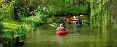 Blick auf einen Fluss in der Nähe der Ferienwohnung