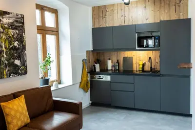 Küche/Küchenzeile in der Unterkunft Design Studio - Netflix, Nespresso, Zentral