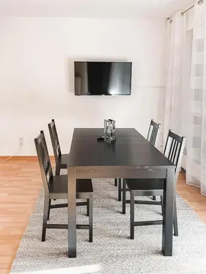 TV/Unterhaltungsangebot in der Unterkunft Schöne Wohnung, eigene Terrasse, privater Parkplatz, Wi-Fi, Waschmaschine, 3P