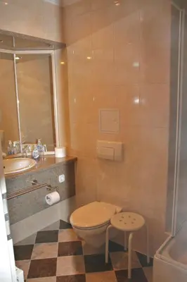 Ein Badezimmer in der Unterkunft Pension Dresdener Panorama