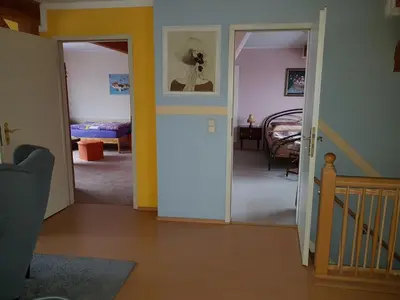 Ein Bett oder Betten in einem Zimmer der Unterkunft Ferienwohnung Fam. Schade