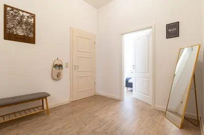 Grundriss der Unterkunft Exklusive Wohnung mit Kingsize-Bett I 75qm I am See I Waschmaschine I Streaming I gratis Kaffee & Teeangebot