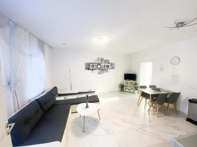 Ein Sitzbereich in der Unterkunft Ferienwohnung Zum Alten Radlereck