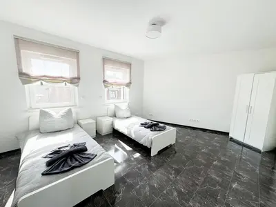 Ein Bett oder Betten in einem Zimmer der Unterkunft Ferienwohnung Zum Alten Radlereck