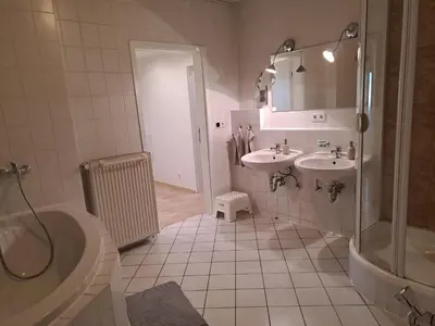 Ein Badezimmer in der Unterkunft Ferienwohnung Großdobritz