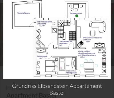 Grundriss der Unterkunft Guesthouse Elbsandstein App. Bastei