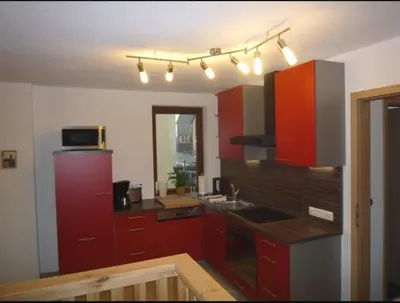 Küche/Küchenzeile in der Unterkunft guesthouse Elbsandstein Appartement Lilienstein