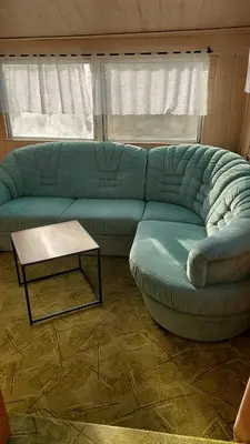 Ein Sitzbereich in der Unterkunft Ferienwohnung Glück Auf