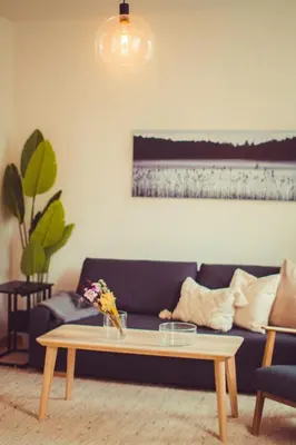 Ein Sitzbereich in der Unterkunft Im HYGGE skandinavisch wohnen mitten in Chemnitz