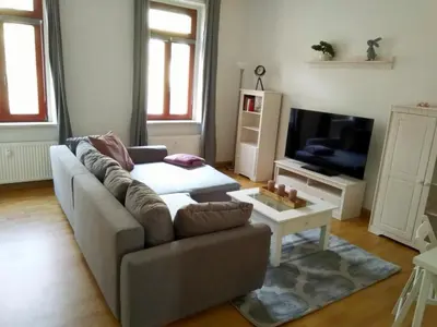 Ein Sitzbereich in der Unterkunft Ferienwohnung William