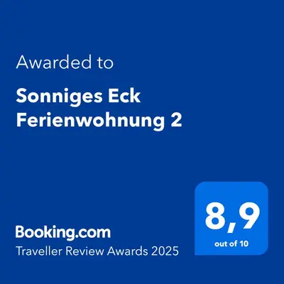 Ein Zertifikat, Auszeichnung, Logo oder anderes Dokument, das in der Unterkunft Sonniges Eck Ferienwohnung 2 ausgestellt ist