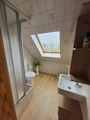 Ein Badezimmer in der Unterkunft Ferienhaus Am Pilgerweg