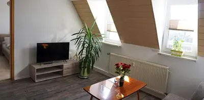 TV/Unterhaltungsangebot in der Unterkunft Ferienwohnung Burgstädt