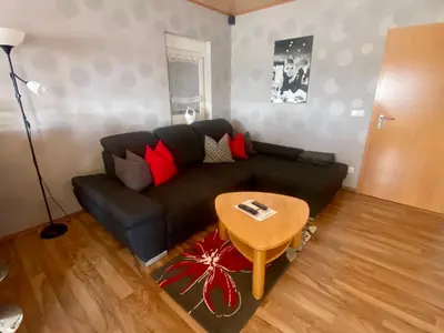 Ein Sitzbereich in der Unterkunft Ferienwohnung „Thea“
