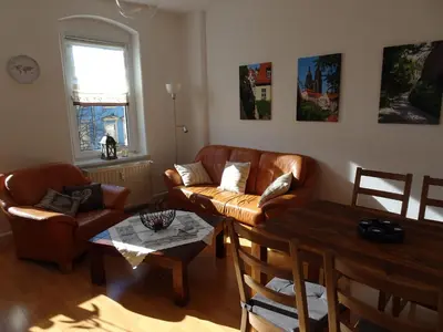 Ein Sitzbereich in der Unterkunft Ferienwohnung Figaro