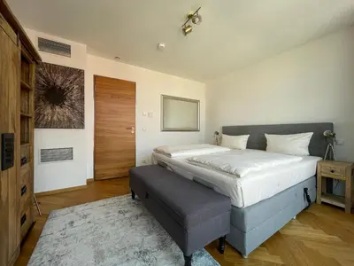 Ein Bett oder Betten in einem Zimmer der Unterkunft Modernes Apartment An der Frauenkirche II
