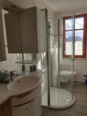 Ein Badezimmer in der Unterkunft Ferienhof Schönfelder