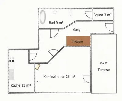 Grundriss der Unterkunft Sächsische Schweiz Ferienhaus mit Elbblick Sauna und Kamin