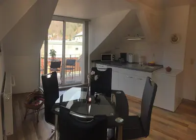 Küche/Küchenzeile in der Unterkunft Ferienwohnung Lilienstein
