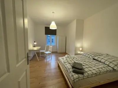 Ein Bett oder Betten in einem Zimmer der Unterkunft Pension Luisengrün