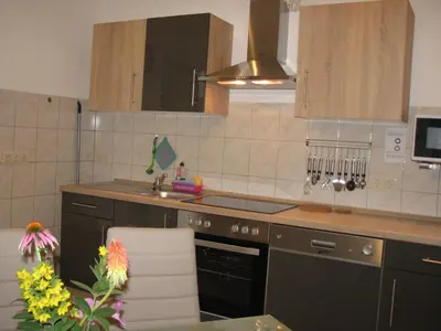 Küche/Küchenzeile in der Unterkunft Ferienwohnung Zirkelstein