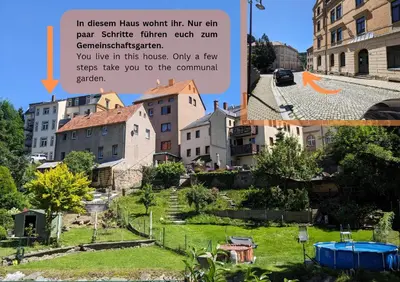 Ein Garten an der Unterkunft UO - Urlaubsmagie - helle Wohnung, Saunazugang