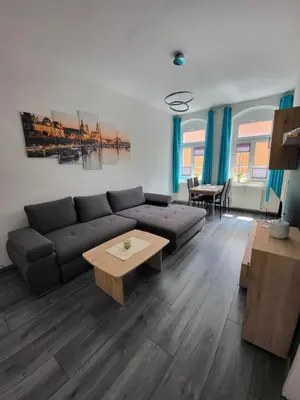 Ein Sitzbereich in der Unterkunft Ferienwohnung Kaiser