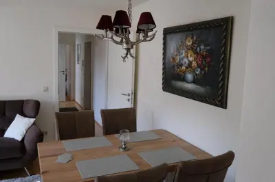 Ein Sitzbereich in der Unterkunft Steffis - Hof