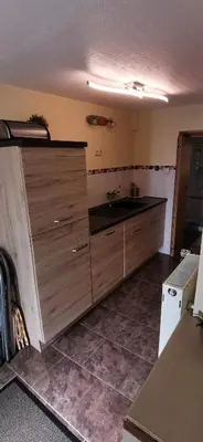 Küche/Küchenzeile in der Unterkunft Ferienwohnung Dresden Trachenberge