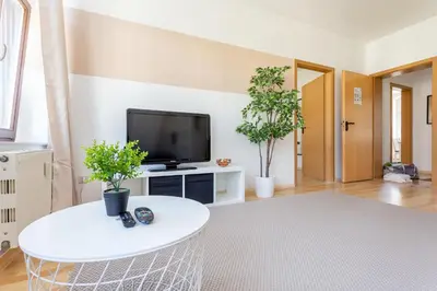 TV/Unterhaltungsangebot in der Unterkunft FullHouse - Chemnitz - Z25 Apartments - 3 Beds - SmartTV - Nespresso
