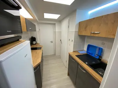 Küche/Küchenzeile in der Unterkunft Ferienwohnung Pintaske