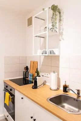 Küche/Küchenzeile in der Unterkunft Smart & Cozy Apartment - Balkon, Netflix, Nespresso
