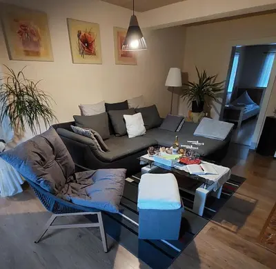 Ein Sitzbereich in der Unterkunft Apartment Dietze