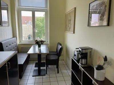 Ein Sitzbereich in der Unterkunft Moderne Ferienwohnung in der Dresdner Neustadt