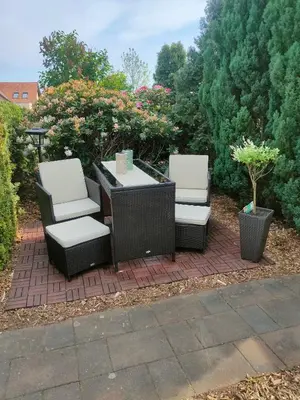 Ein Garten an der Unterkunft Ferienwohnung in Leckwitz bei Nünchritz Wacker, Elbradweg