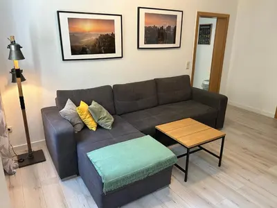 Ein Sitzbereich in der Unterkunft Sandstein-Ferien, FeWo 