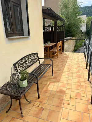 Ein Balkon oder eine Terrasse in der Unterkunft Sandstein-Ferien, FeWo 