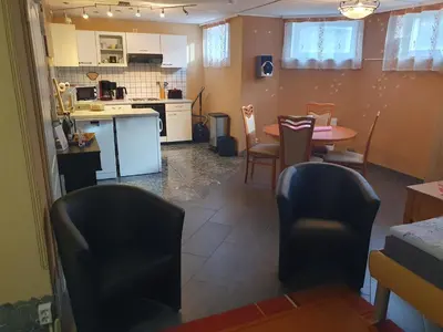 Küche/Küchenzeile in der Unterkunft Ferienwohnung in der Siedlung