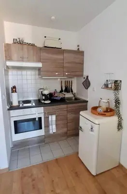 Küche/Küchenzeile in der Unterkunft Das kleine Liesl in der Neustadt