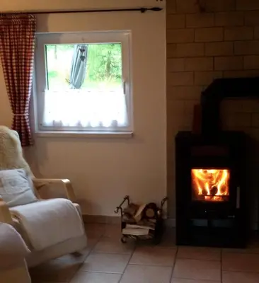 Ein Sitzbereich in der Unterkunft Ferienhaus Elke