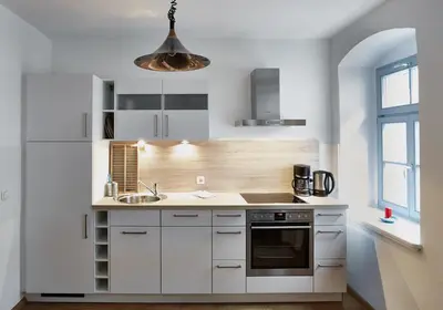 Küche/Küchenzeile in der Unterkunft Ferienwohnung Prießnitz