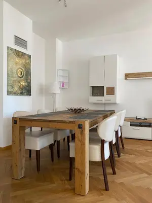 Küche/Küchenzeile in der Unterkunft grosszügiges Apartment mit Blick zur Frauenkirche