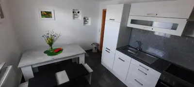 Küche/Küchenzeile in der Unterkunft Hillmann's Höhe