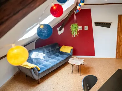 Ein Sitzbereich in der Unterkunft Hinterland Hostel