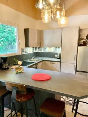 Küche/Küchenzeile in der Unterkunft Ferienhaus Rosengarten